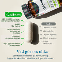 Best Immune International Best Immune, 100% Vitamin E 500iu Improved Formula 100 Vegan Capsules Highest bioavailability
