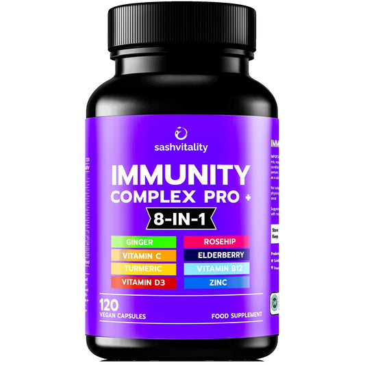 Immune System Booster Supplement - 120 Capsules - Vitamin C and Zinc, Elderberry, Iron, Vitamin B12, D3, Turmeric, Selenium, Garlic, Probiotic – Vegan Multivitamin Complex (Immune System Booster)