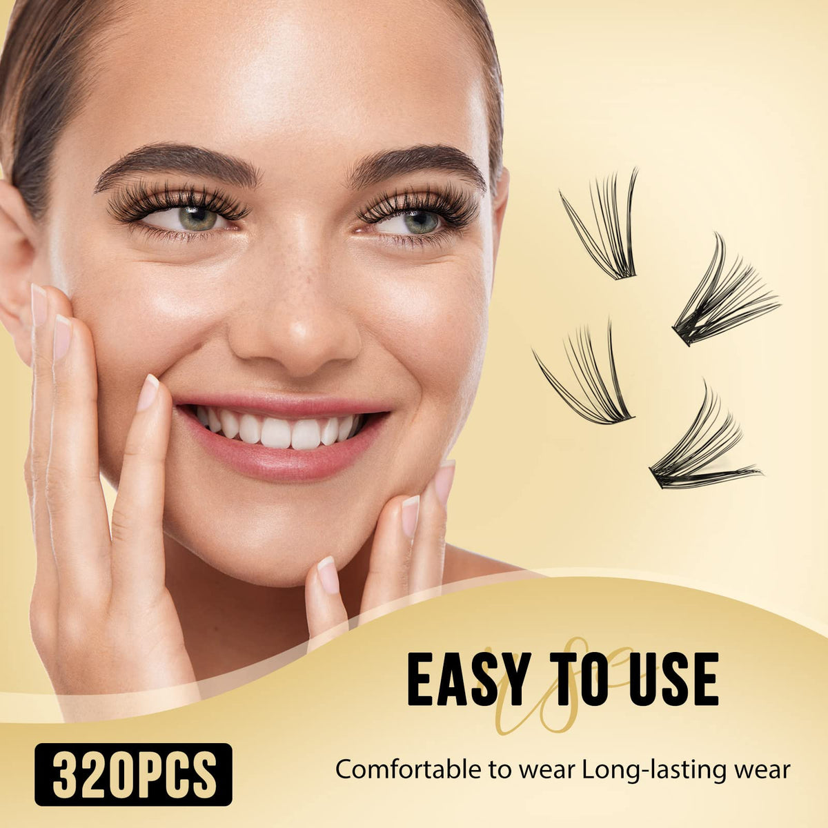 320Pcs Individual Lashes QUEWEL Cluster Lashes 20D+30D D Curl MIX9-16mm Individual Lash Extension Lash Clusters DIY Eyelash Extensions For Home Use (20D+30D 0.07D MIX9-16mm)