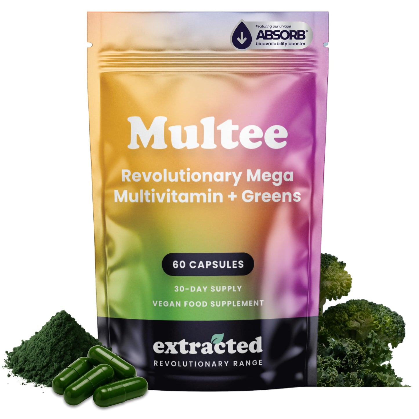 Extracted Multee High Potency Multivitamin for Women & Men, 60 Capsules
