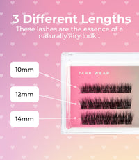 Lola's Lashes Press-On Lashes | Soft Wisp Starter Kit | Pre-Glued Wispy Lashes | Easy Application | Stick & Clamp Tools Included | 24 Hour Wear & Waterproof | 10-14mm