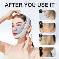 Chin Strap for Double Chin V Line Face Lifting Chin Mask Chin Strap with 2 Gel Mask Reusable Double Chin Lift Mask Breathable and Comfortable Used to Enhance the Jawline for Women Men