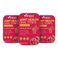 Vitricion Joint Support Oral Strips for Men & Women - 90 Fast-Absorbing Strips, Curcumin, Vitamin D3 + AquaLOX | Joint Flexibility, Mobility & Reduce Inflammation | Cranberry Flavour