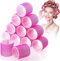 WQEDVN 12 Pieces Rollers for Hair Volume, Hair Curlers Rollers, Hair Rollers for Short Hair, Hair Rollers for Long Hair, Hair Rollers Set, For Curling and Styling Hair Self Holding DIY Roller (44mm)