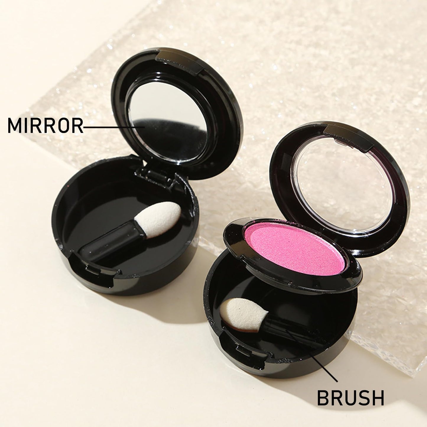 Pink Shimmer Eyeshadow Single Pink Eyeshadow Long-Lasting, Highly Pigmented Eye Shadows Waterproof Fine Powder Single Eye Shadow Palette Eyeshadow Make-Up for Women & Girls