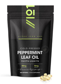 ALPHA01 Cold-Pressed Peppermint Oil 50mg - 15mg Menthol – 180 Softgels - Fast Absorbing & Easy to Digest - Natural Peppermint Oil Digestive Supplement (6 Months Supply) by Alpha01