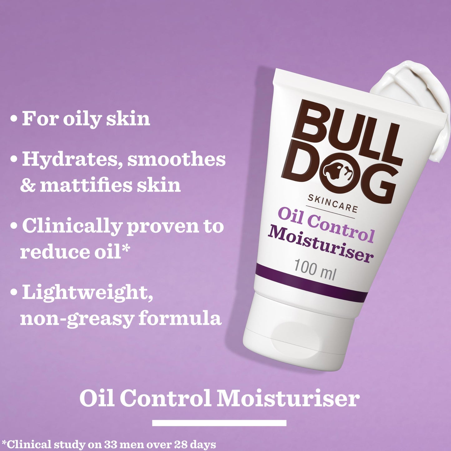 Bulldog Skincare for Men Bulldog Skincare Oil Control Face Moisturiser for Men, Lightweight Moisturiser for Oily Skin Enriched With Witch Hazel, 100ml