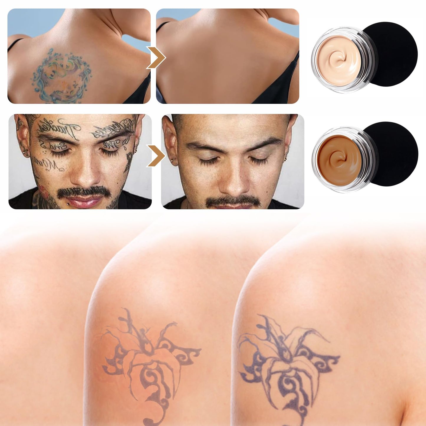 Nadiaen Tattoo Cover up Makeup Waterproof & Sweatproof Tattoo Concealer Full Coverage Body Concealer Hidden Spot Birthmarks Scars for Men and Women