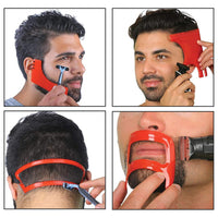Fybida Beard Hairline Template Kit, Professional 4-Piece Set for Beard and Hairline Shaping, Beard Trimming Tool Facial Hair Outline Shaper Beard Hair Grooming Stencil Styling Guide for Men Styling & Haircut