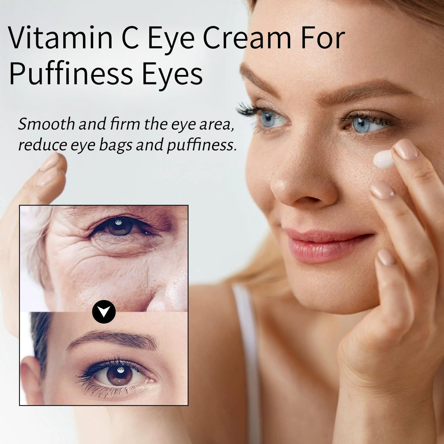 Vitamin C Eye Serum,Eye Cream for Dark Circles and Puffy Eyes,Under Eye Cream,Eye Bags Remover,Anti Wrinkle Vit C SerumFor Women/Men Anti Aging,Skincare for Dark Circles Under Eye Treatment Women