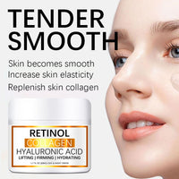 Retinol Collagen Cream for Face - 2PCS Retinol Cream with Hyaluronic Acid & Vitamin E - Anti Wrinkle Face Cream - Skin Lightening Cream - Dark Spot Remover - Anti Aging Face Cream for Day & Night