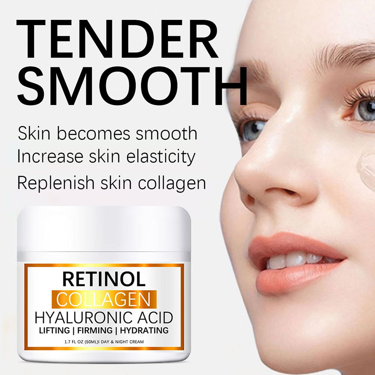 ISBEAUSOLS Retinol Collagen Cream for Face - 2PCS Retinol Cream with Hyaluronic Acid & Vitamin E - Anti Wrinkle Face Cream - Skin Lightening Cream - Dark Spot Remover - Anti Aging Face Cream for Day & Night