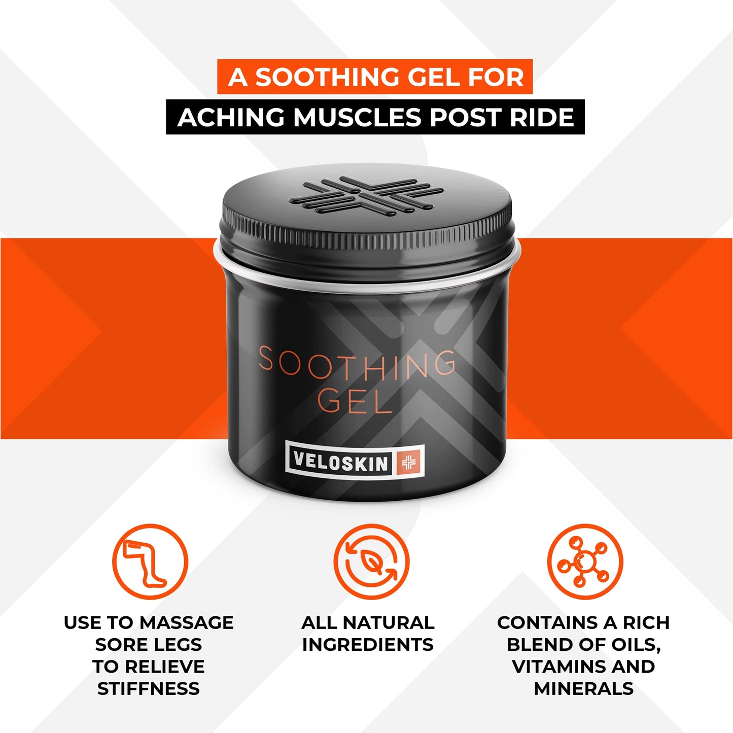 VeloSkin Muscle Pain Relief Cooling Gel - Soothing Menthol/Ice Numbing and Recovery Gel - Provides Instant Relief for Aching Muscles (150ml)