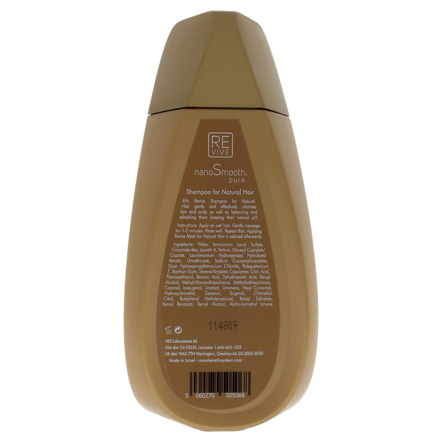 Nanokeratin System Nanosmooth Pure Revive Shampoo (320ml) for All Hair Types, Unscented, Adults