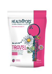 Healthipops Vitamin & Mineral Lollipops Travel Suitable for Ages 4+ with Added Soothing Botanicals, Ginger Root, Chamomile and Lime Flower, Raspberry Flavour 12 Lollipops
