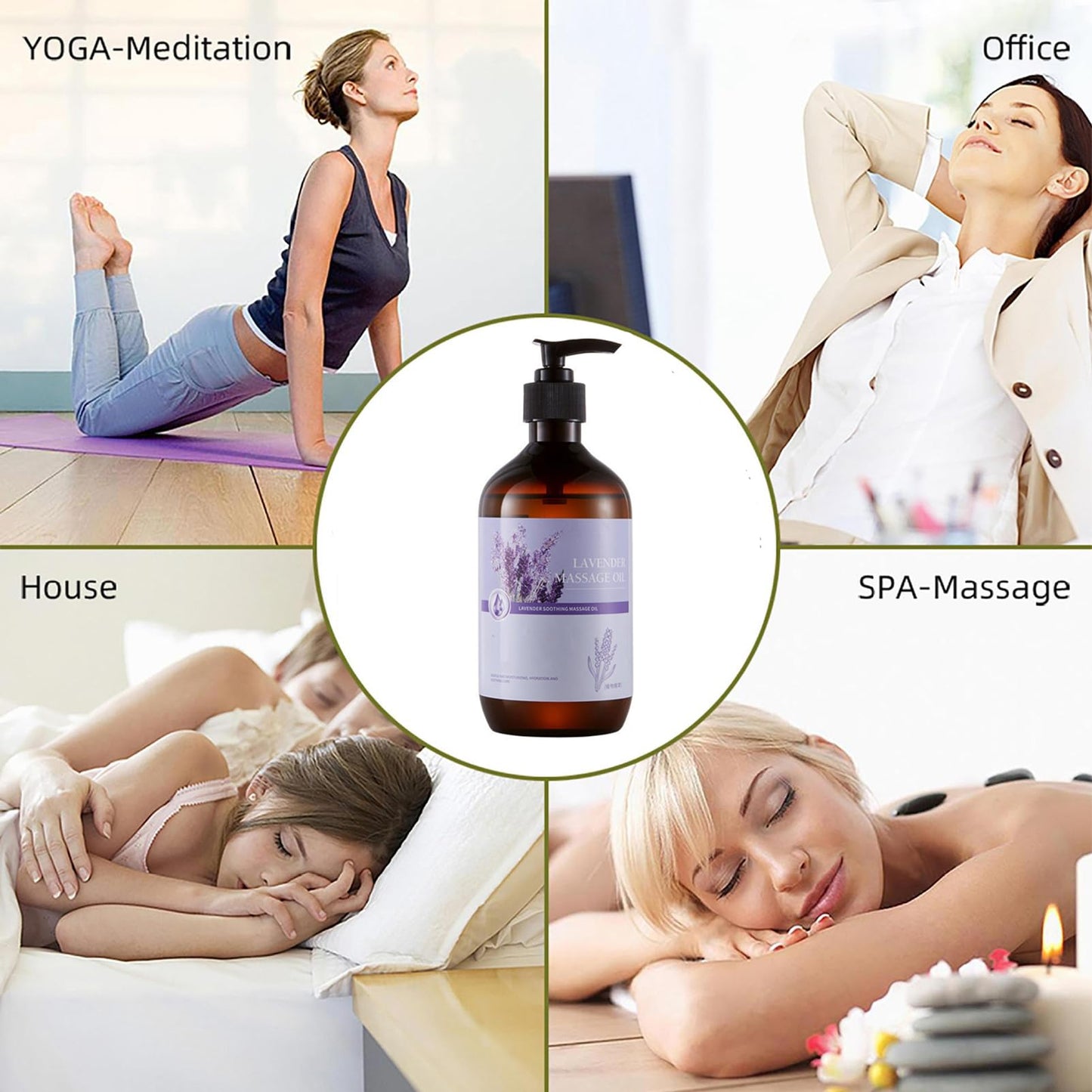 Rosarden Massage Oil for Relaxing, Warming, Joint Pain Sensual Massage Oil Lavender Massage Oils for Massage Therapy Moisturizing Massage Oil for Men and Women (Lavender Flavor)