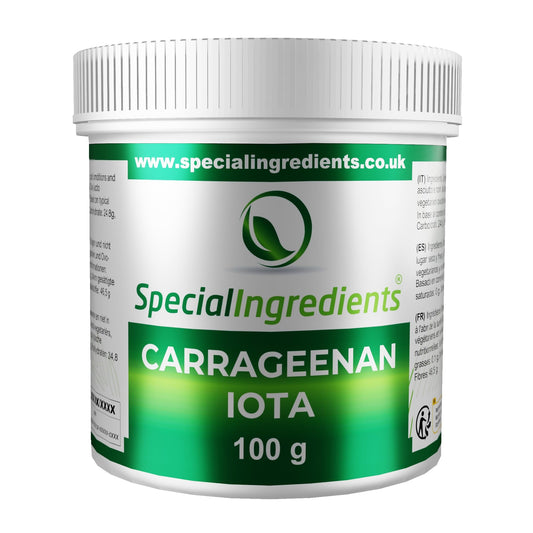 SPECIAL INGREDIENTS Special Ingredients Carrageenan Iota Premium Quality Food Grade Powder 100g, Suitable for Vegan's & Vegetarian's, Non GMO, Recyclable Plastic Container