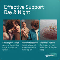 Compeed Hydrocolloid Cold Sore Treatment Patches (15 Invisible Plasters for Cold Sores) - 12 Hours Protection from Water, Bacteria & Viruses - Discreet, Easy to Apply Patches with Patch Applicator