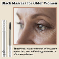 HERBINSOLS 2 Pack Mascara for Older Women - Black Waterproof Mascara Tubing Telescopic for Seniors with Thinning Lashes - Natural Waterproof Volumizing Black mascara for Sensitive Eyes