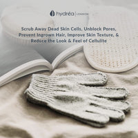 Hydrea London Exfoliating Gloves - Carbonised Bamboo Face Exfoliator & Body Scrubber for Men & Women - Deep-Cleansing & Smoothing Shower Mitt Exfoliant - Charcoal Facial Bath Scrub for Skincare
