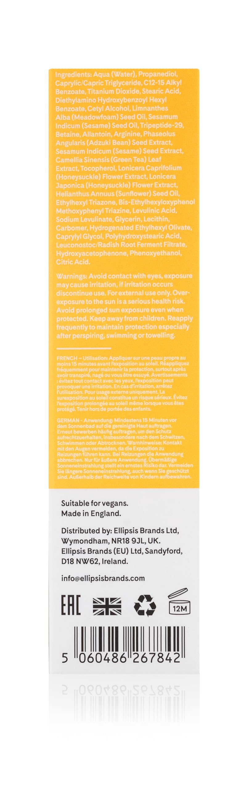 Q+A Peptide Anti-Ageing Daily Sunscreen SPF 50: Lightweight, Non-Sticky, Broad-Spectrum UVA/UVB, Collagen-Boosting, Hydrating, Radiance-Enhancing, 95% Natural, Vegan, Facial SPF, 50ml