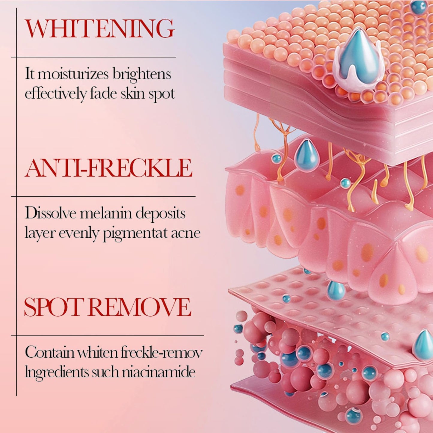 Muiefe 2Pcs Freckle Removal Cream, Dark Spot Remover for Face and Body, Dark Spot Corrector Cream with Vitamin C, E & Niacinamide, Fade Spots Blemishes, Reduces Hyperpigmentation, Improves Skin Tone