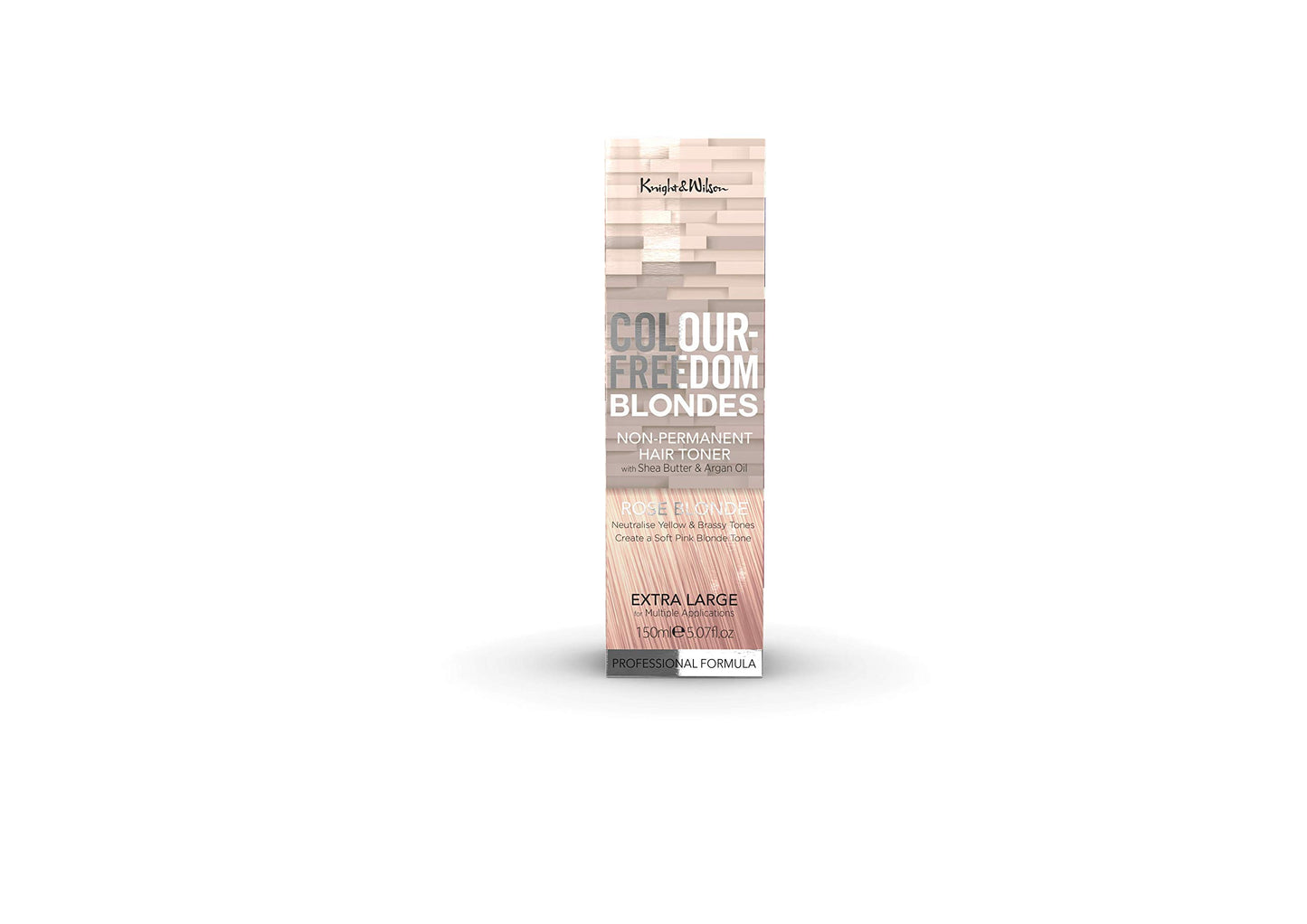 Knight & Wilson Colour-Freedom Rose Blonde Toner, Semi Permanent Bleach-Free Soft Pink Rosy Gold Base Shade, Neutralises Yellow & Brassy Tones, for Naturally Light, Bleached or Coloured Hair (150ml)