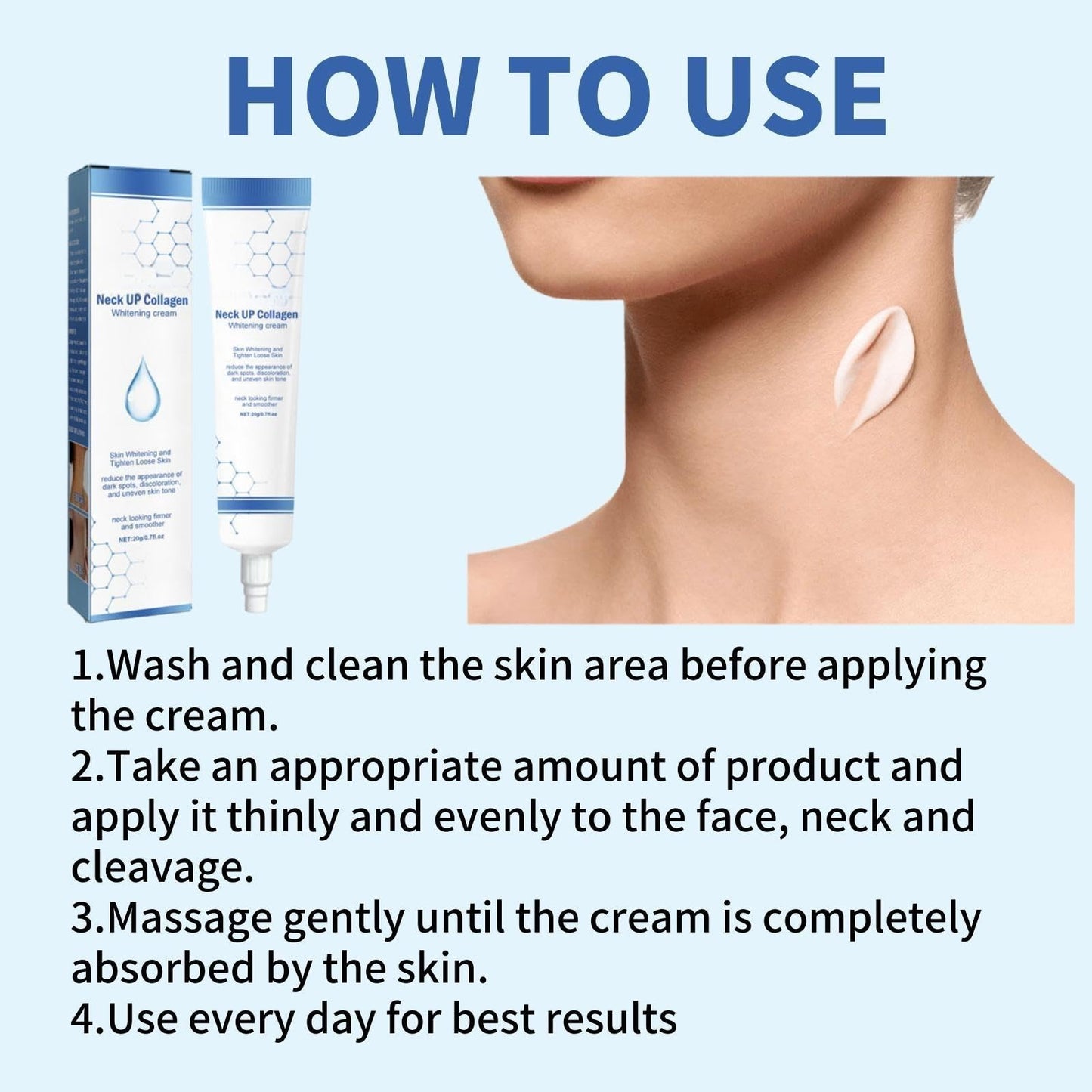 Tbeautafve Neck Firming Cream, Collagen Neck Cream Brightening Cream Skin Tightening Cream Neck Double Chin Reducer for Women Neck Anti-Wrinkle Cream Tightening Lifting Sagging Skin