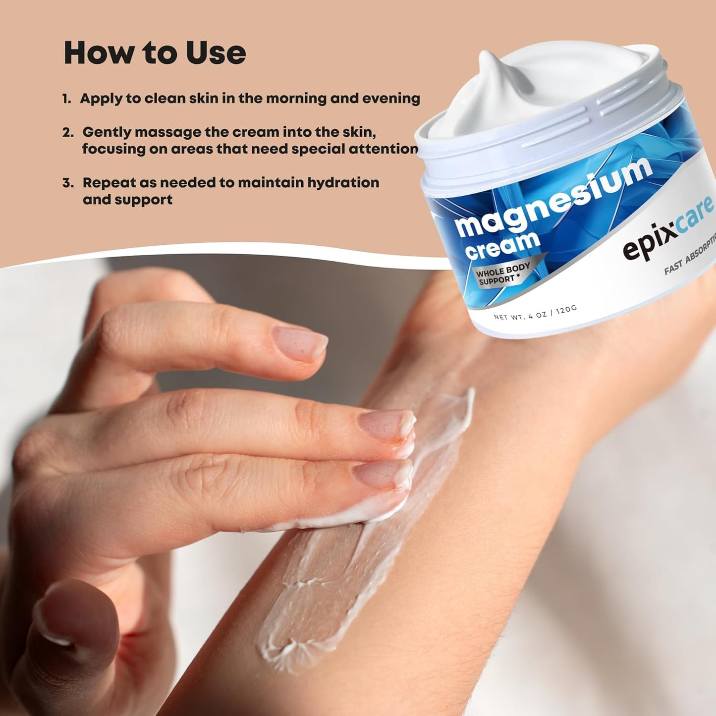 Magnesium Cream for Neuropathy Nighttime Relaxation - Nerve Muscle Cramps & Body Pain Support Lotion with Lavender (4 oz)