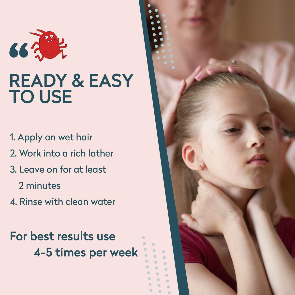 LISCH 100% Natural Head Lice Treatments That Kills Eggs and Lice - Organic Nit Treatment for Kids - Daily Nit Shampoo Extra Strength - Headlice Treatment for Adults and Kids, 250ml of nit Solution