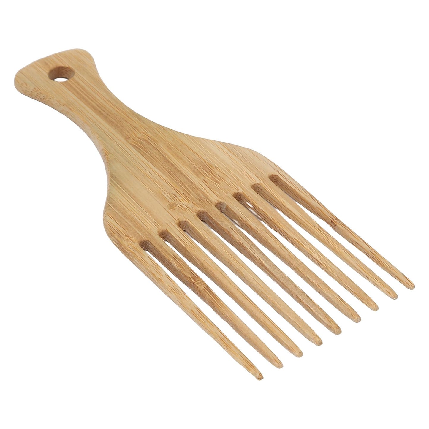 Hair Pick Comb,Wooden Afro Pick Lift Hair Comb,Hair Detangle Styling Comb with Wide Teeth for Wig Braid,Hair Styling Tool for Women Men