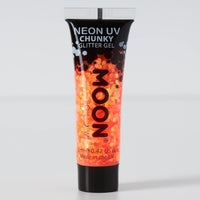 Moon Glow Neon UV Face & Body Chunky Glitter Gel - 12ml - Orange