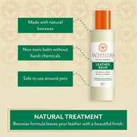 Wheelers Natural Leather Balm (300ml) Natural Beeswax, Infused with Essential Oils, Deep Nourish, Protection and Leather Restorer for Sofas, Car Seats, Shoes, Jackets, Belts and More - Made in UK