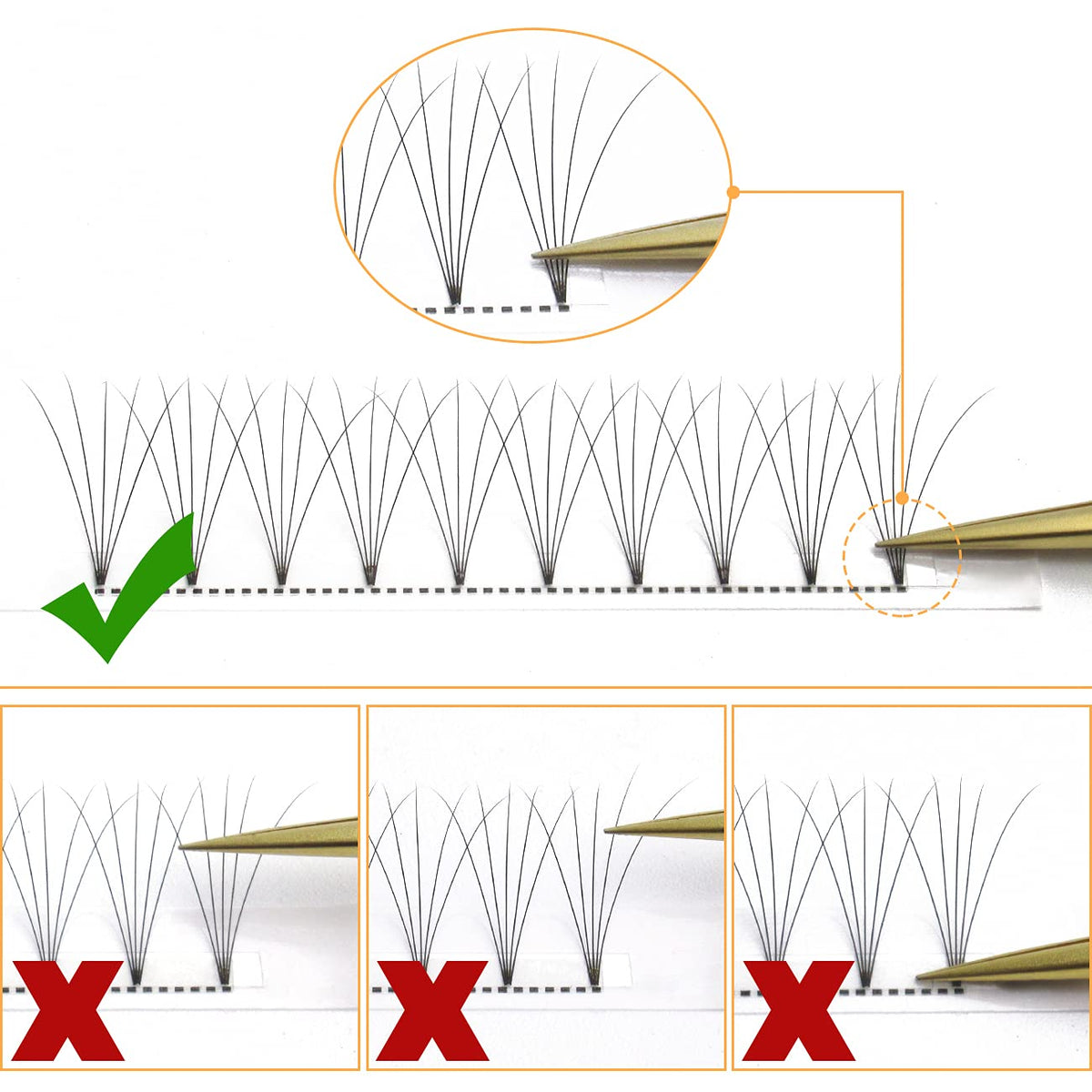 QUEWEL Premade Fan Volume Lash Extensions 5D 0.10D 14mm Russian Pre Made Fan Lashes | 3D 4D 5D 6D 0.07/0.10 C/D Curl 8-15mm | Long Lasting | Easy Application（5D 0.10D 14mm）