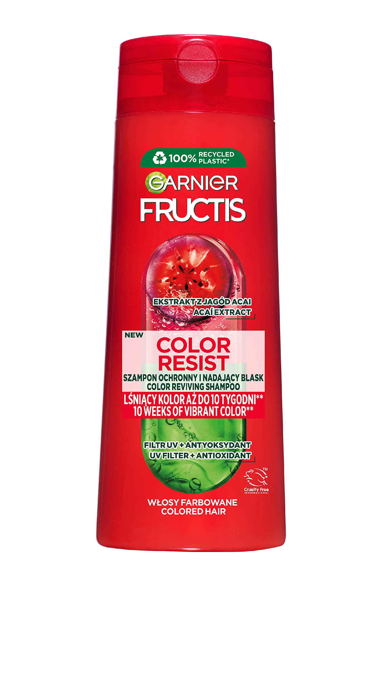 Garnier Fructis Color Resist Shampoo for Coloured and Highlighted Hair Strengthens, Nourishes and Protects 400ml