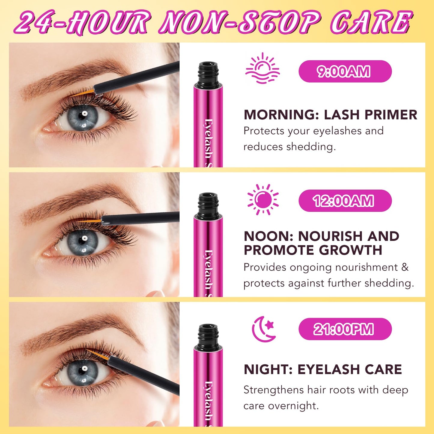 Generic Eyelash Growth Serum, Lash Serum with Advanced Gentle Formula, Eyelash Serum Boost Lash Grow for Fuller Longer Looking Eyelashes and Eyebrows 5ml