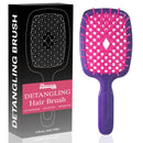 Maxmana Secret Detangler Hair brush,Detangling Brush, Massage Curl Comb for for Women, Men,Girls and Kids for Natural Curly Wet Dry Thick Straight Long Hair (Purple Red)