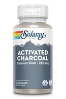 SOLARAY Activated Charcoal - 90 Vegan Capsules not Tablets - High Strength Supplement from Natural Coconut Shell - Lab Verified - Solaray