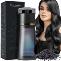 BigyQiu Polar Hair Dye Shampoo,Hair Colour Sha-mpoo Care,Instant Dye Sh-ampoo,H-air D-ye Sham-poo,Natural Plant Ha-ir Dy-e Sha-mpoo,3 In 1 H-air Dy-e Permanent,Colour Sham-poo to Cover Grey Ha-ir,Black