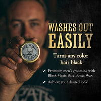 THE VINTAGE GROOMING CO. Black Mustache Wax | Black Magic Bone Crusher Moustache Wax | Hide Grey Hair In Beard Or Moustache | Extra Strong Hold Mustache Wax Unscented | 1 oz or 30ml Tin Heat Source Required