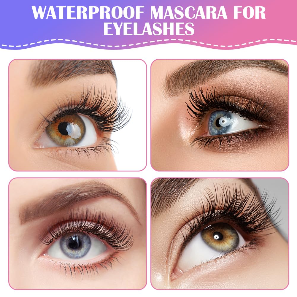 LOPHE Extreme Big 5D Volume Lash Mascara,Black Silk Fiber Eyelash Lash Volumizing Thickening Volume Mascaras with Big & Soft Brush, No Smudge, False Lash Effect