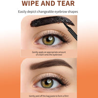 SHEBEEDO Peel Off Eyebrow Gel, Tattoo Brow Peel Off Eyebrow Gel Tint, Semi-Permanent Colour Eyebrow Dye,Lasts Up To 3 Days,Waterproof Brow Tint Peel Off For Eye Makeup,Fuller & Defined Looking Brows(Black)