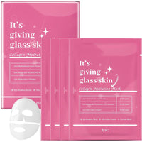 Wormeer 4PCS Collagen Face Mask - Face Masks Skincare for Deep Hydration & Firming - Glass Skin - Collagen Overnight Peel-Off Mask to Improve Fine Lines
