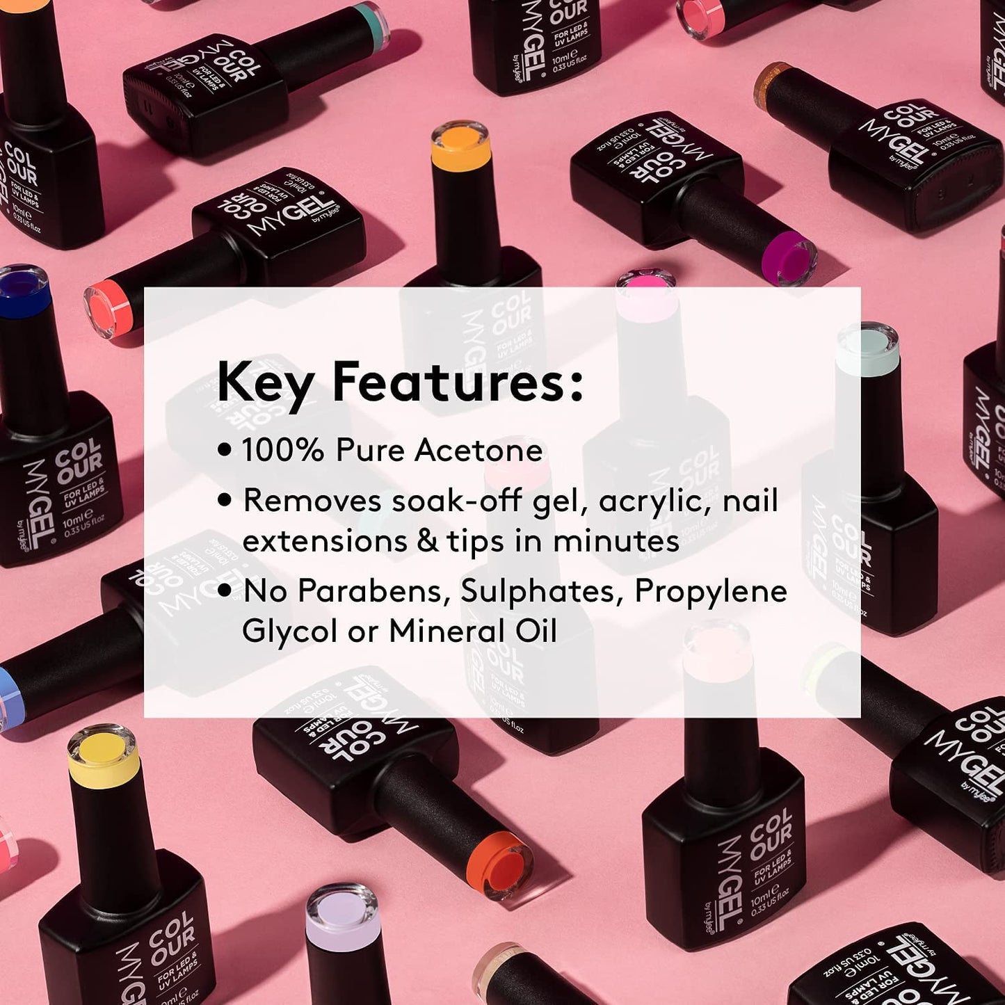 Mylee 100% Pure Acetone Nail Polish Remover for UV/LED Gel Soak Off (300ml)