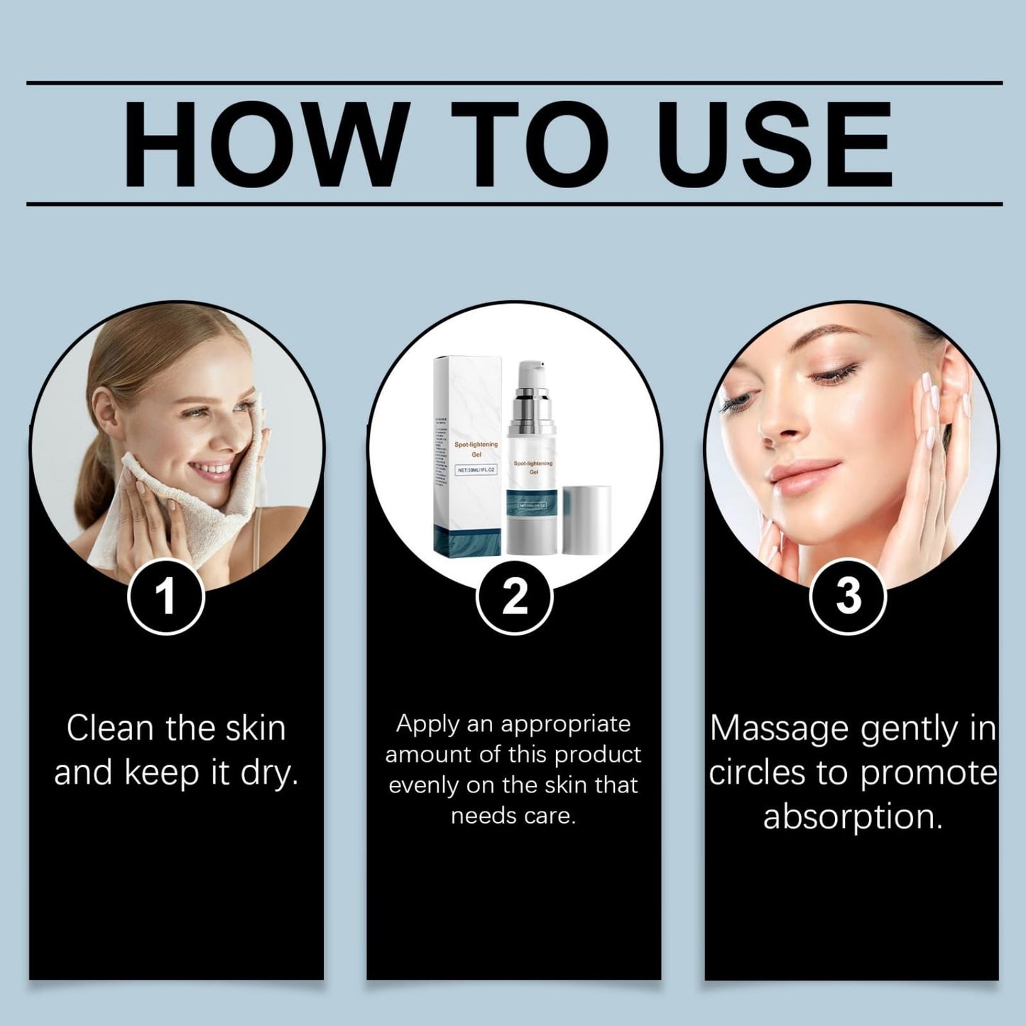 Spot-lightening Gel,Skin Tightening Cream,Skin Brightening Face Serum for Discolouration and Hyperpigme/ntation,Vitamine C&Hyaluronic Acid Face Serum,Face Brightening Serum,for All Skin Types,30ml