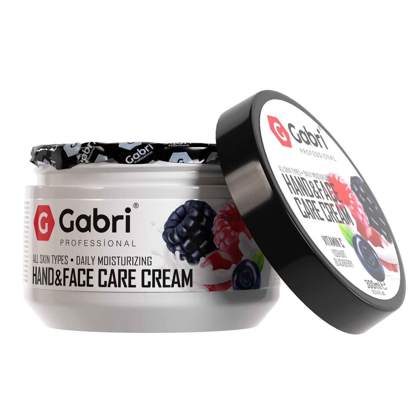 G Gabri Gabri Hand & Face Care Cream 2in1 300ml | Instantly Boosts Moisture Levels, Creates a Protective Layer & Prevents Moisture Loss | Daily Moisturising for All Skin Types (Yoghurt & Blackberry)