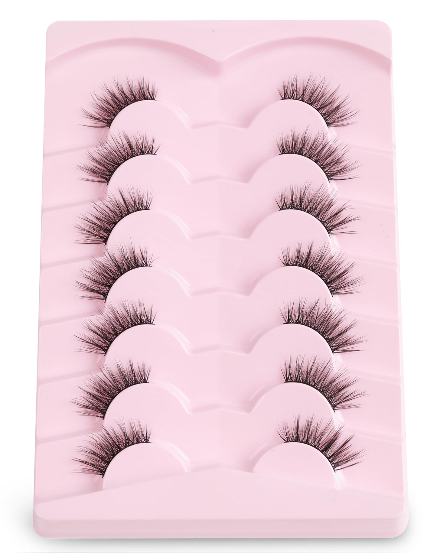 Onlyall Half Eyelashes Corner Lashes Natural Lashes Half Lashes Wispy End Lashes Corner Eyelashes 3/4 Lashes Clear Band Lashes 7 Pairs C19
