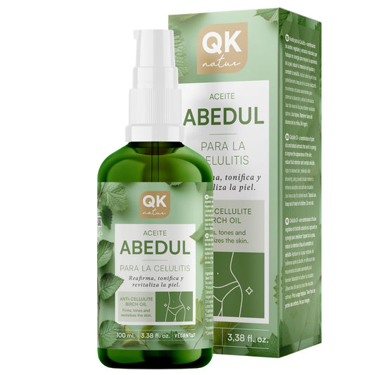 QKnatur - Birch Oil for Cellulite - 100 ml - With Natural Extracts - Tones, Firms, Moisturizes and Revitalizes the Skin - Improves Elasticity