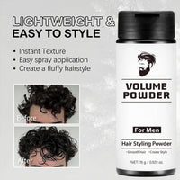 QinZiEn Hair Styling Powder for Men,Volume Powder for Men,Volumising Styling Powder,Natural Look Mens Styling Powd/er,Mens Hai/r Products,Fluffy Ha/ir Po/wder,Texturizer for Natural H/air15g