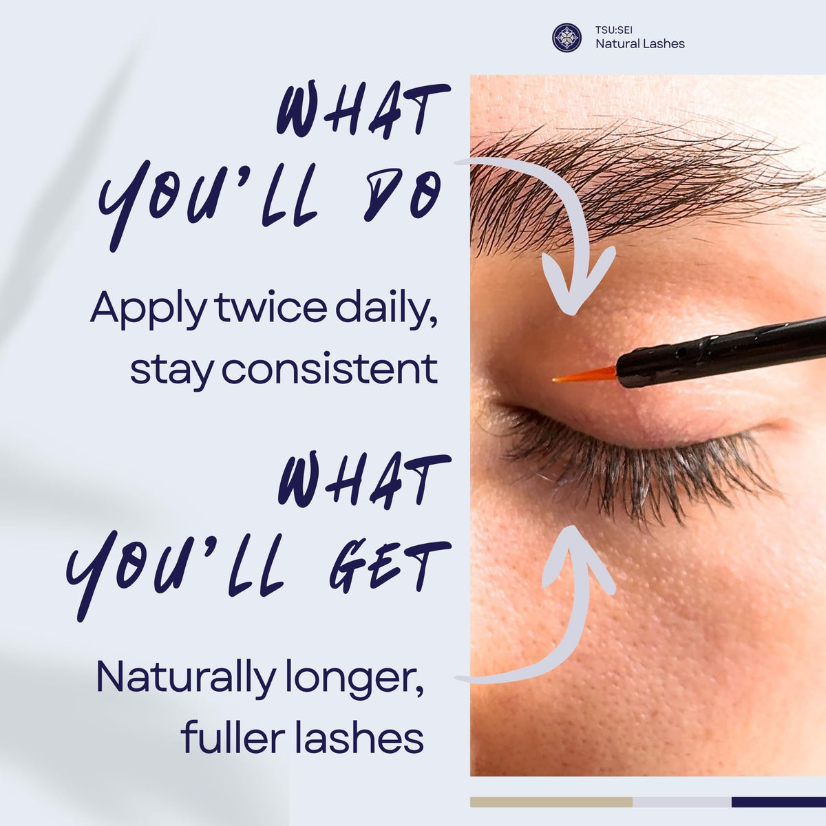 TSU:SEI Health and Beauty TSU:SEI Natural Lashes Eyelash Growth Serum for Longer, Fuller, Thicker Lashes | XL 6ml – 6 Months Supply | Lash Serum with Biotin & Peptides for Growth and Thickness | Prostaglandin-Free Lash Serum